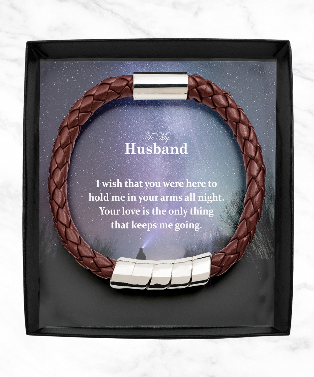 To My Husband, I Wish That You Were Here - Man Bracelet - Gift for Husband