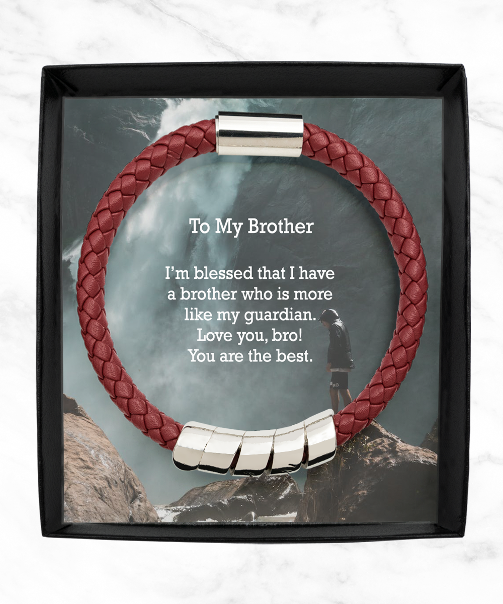 To My Brother, I'm Blessed That I Have a Brother Who is More Like My Guardian - Man Bracelet - Gift for Brother