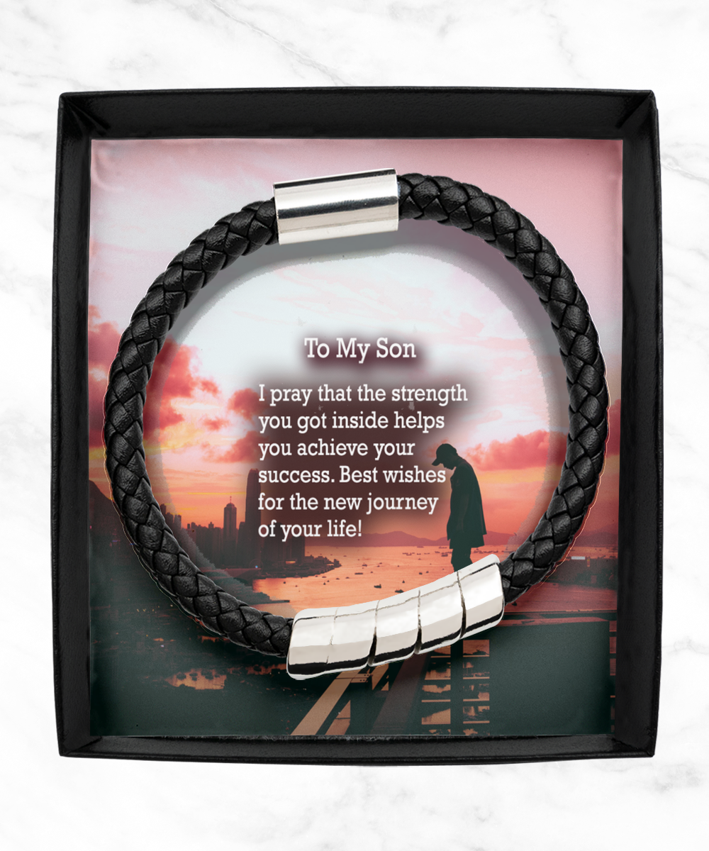 To My Son, Best Wishes For The New Journey Of Your Life - Man Bracelet - Gift for Son