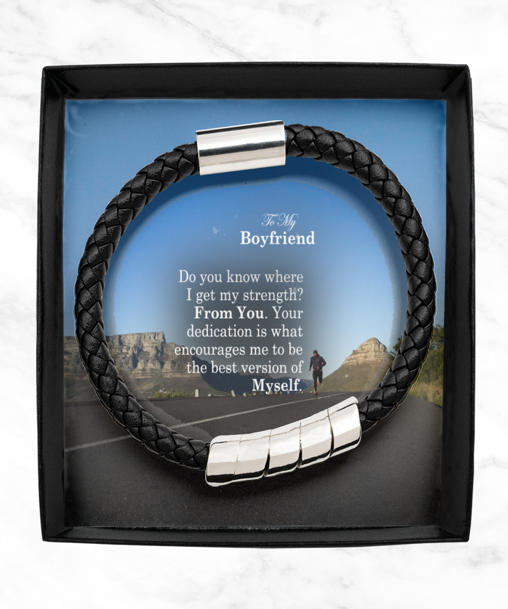 To My Boyfriend, Your Dedication is What Encourages Me To Be The Best Version of Myself - Man Bracelet - Gift for Boyfriend