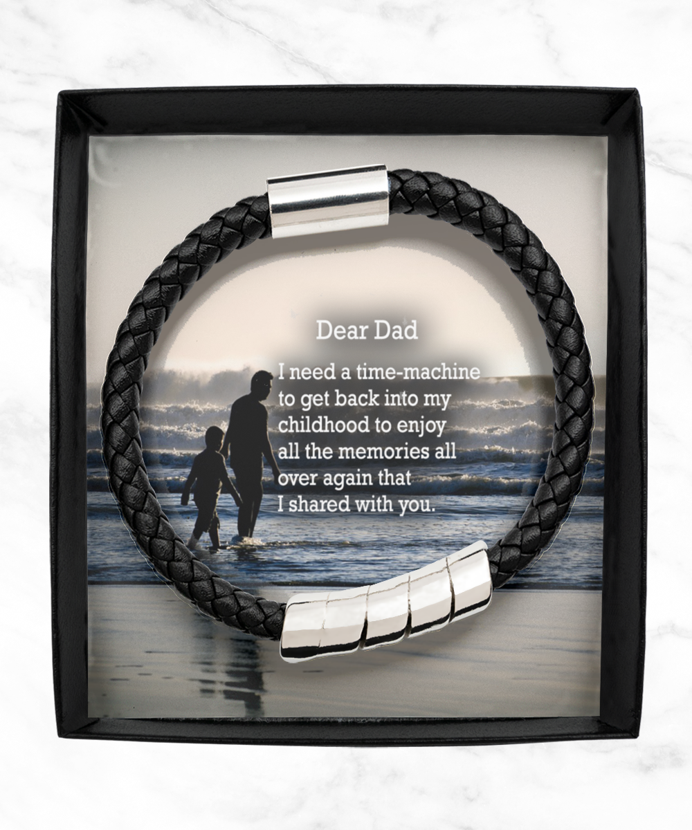 Dear Dad, I Enjoy All The Memories All Over Again That I Shared With You - Man Bracelet - Gift for Dad