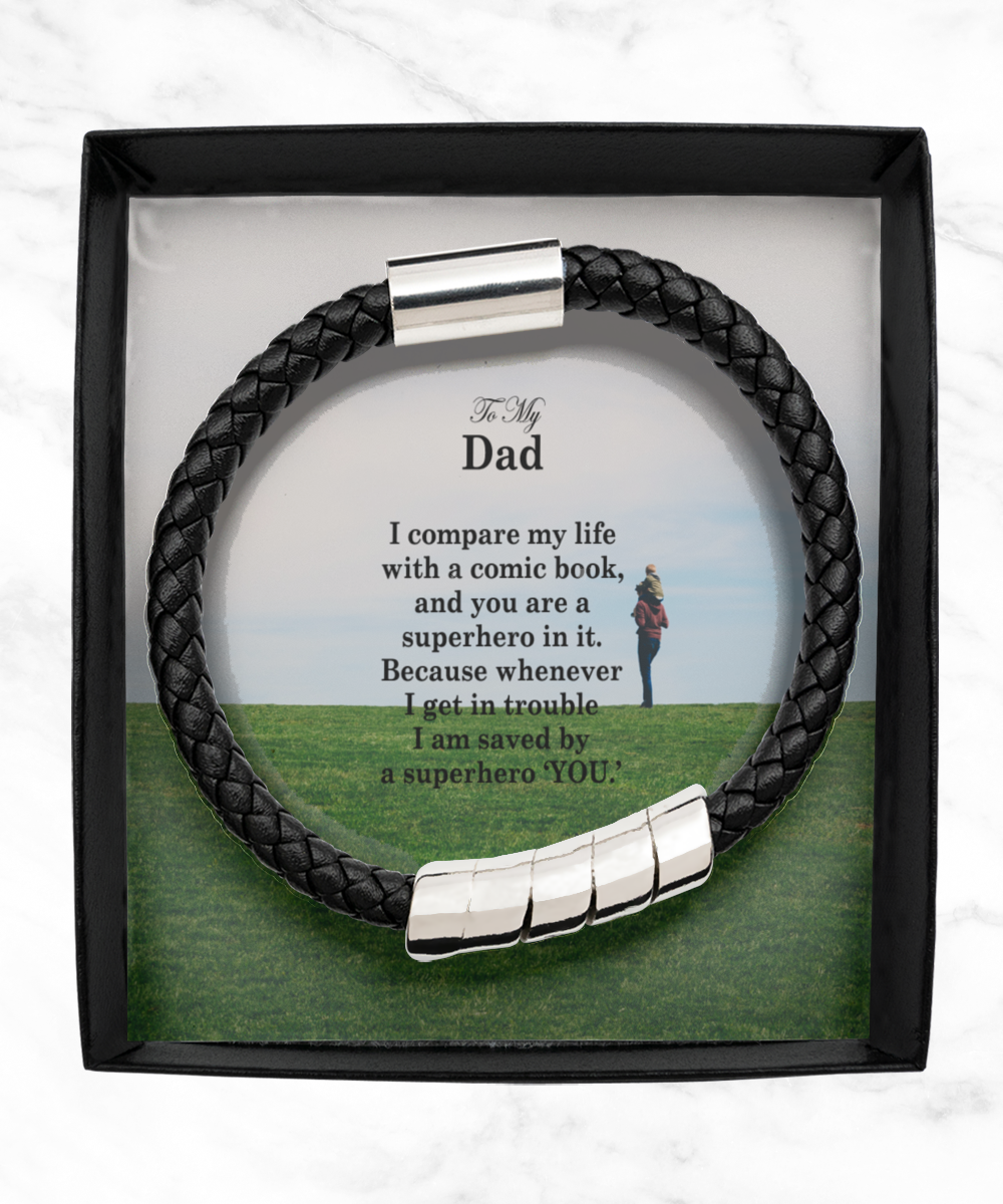 To My Dad, You Are My Superhero - Man Bracelet - Gift for Dad