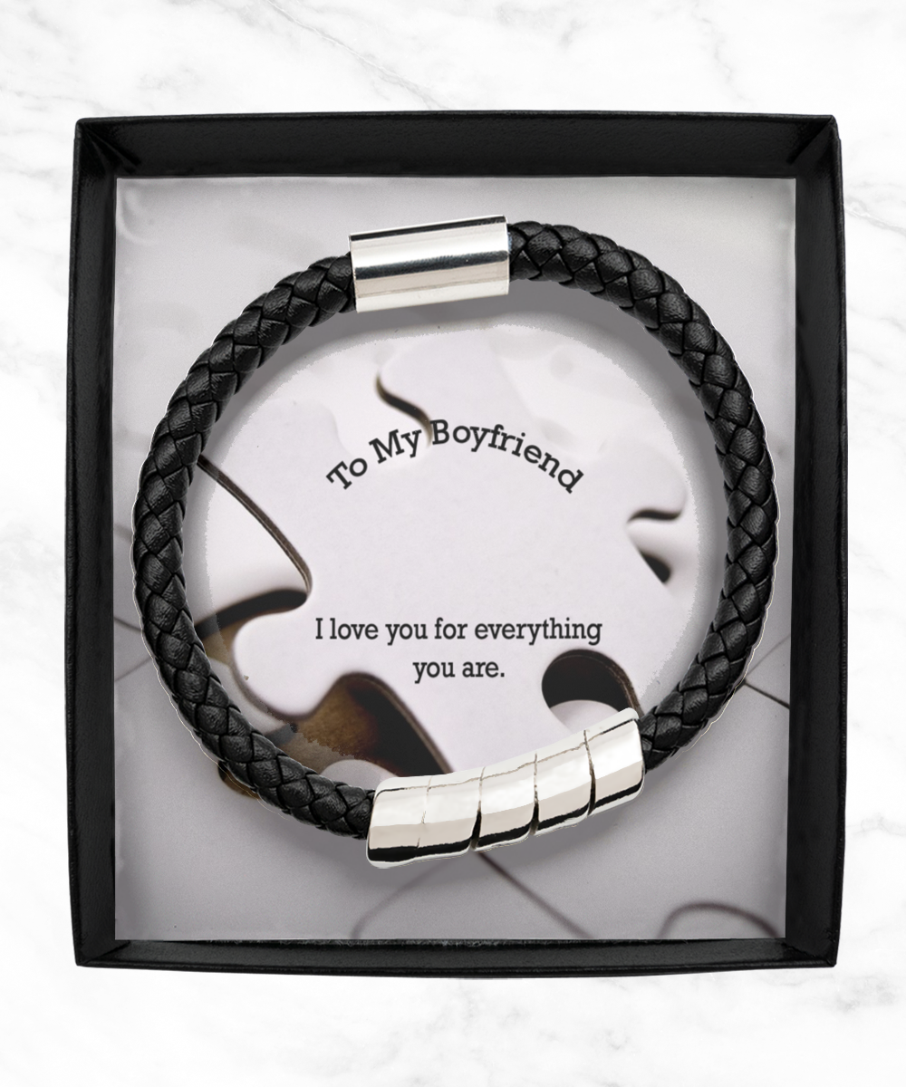 To My Boyfriend, I Love You For Everything You Are - Man Bracelet - Gift for Boyfriend