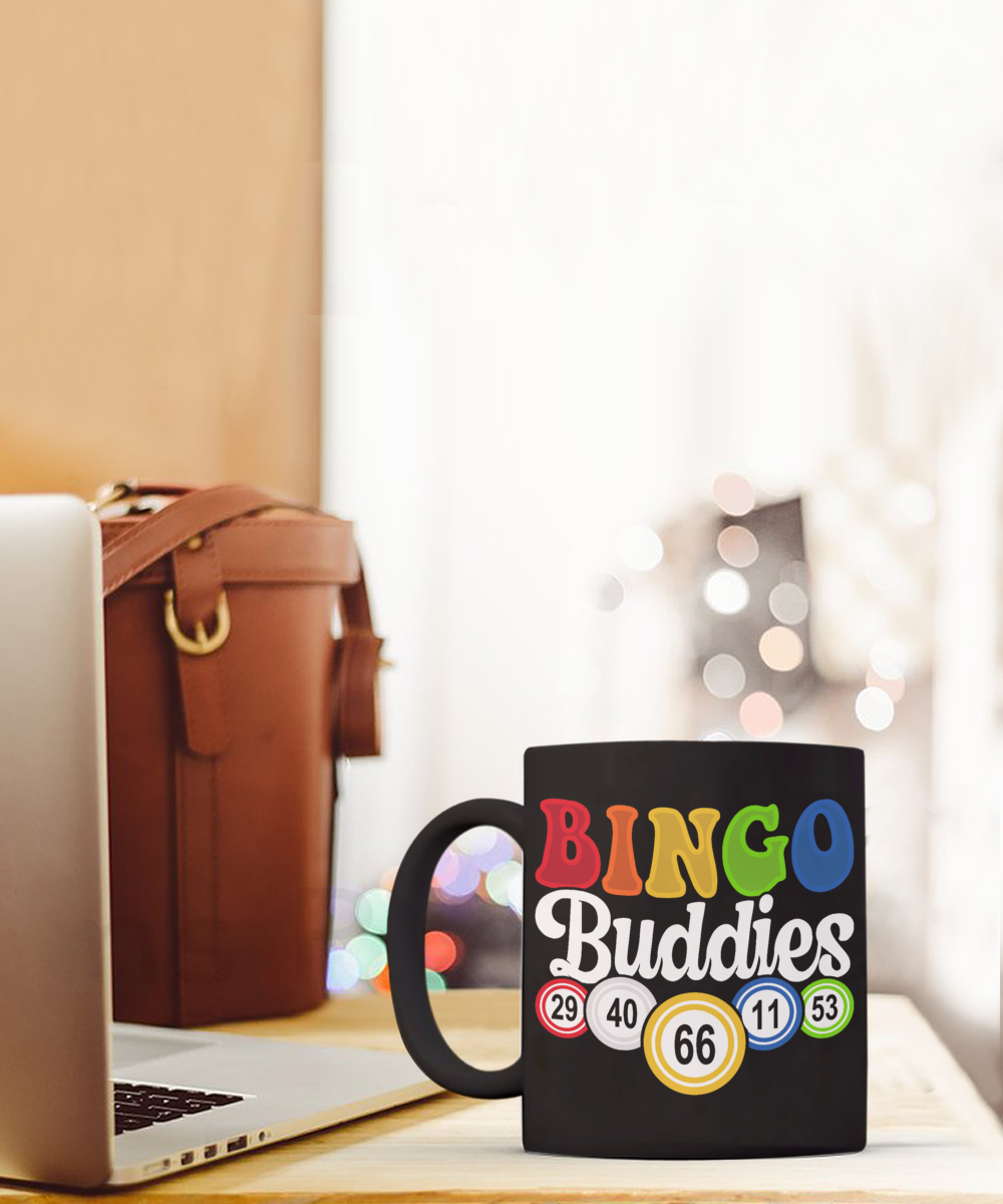 Bingo Buddies (BLACK) - 11oz & 15oz Mug - Gift for Her - Gift for Him