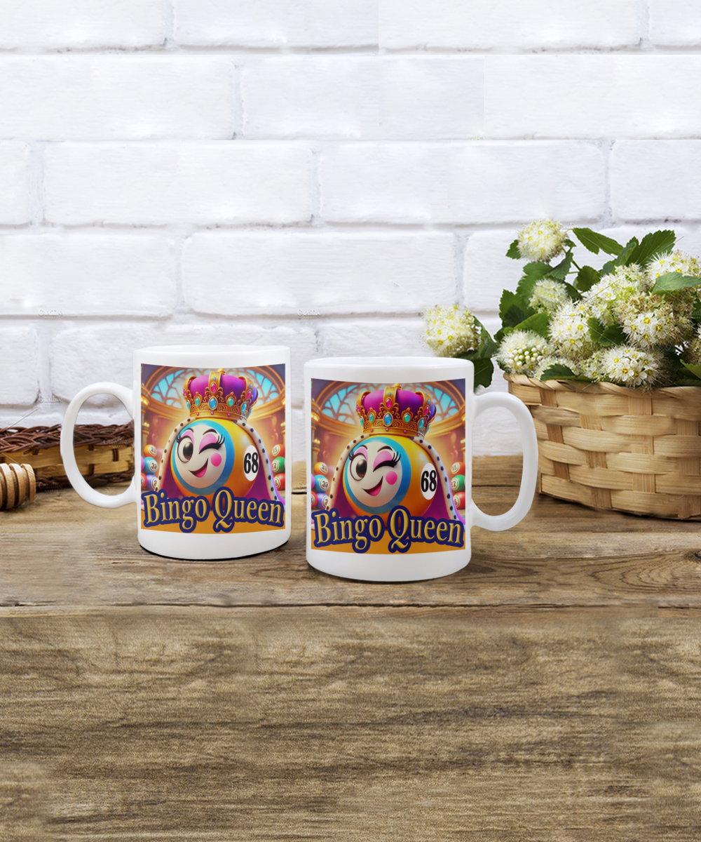 Bingo Queen - 11oz & 15oz Mug - Gift for Her - Gift for Him