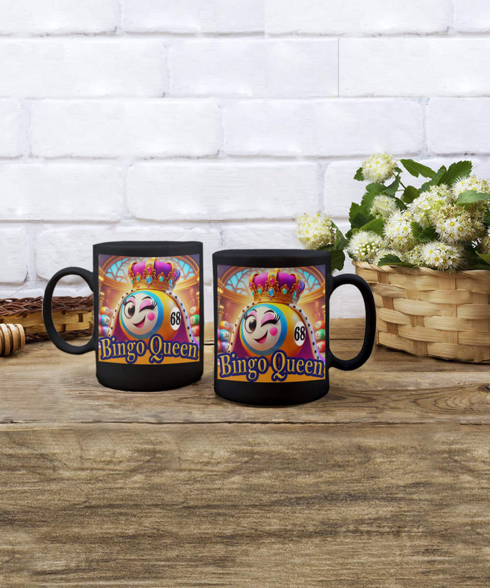 Bingo Queen - 11oz & 15oz Mug - Gift for Her - Gift for Him