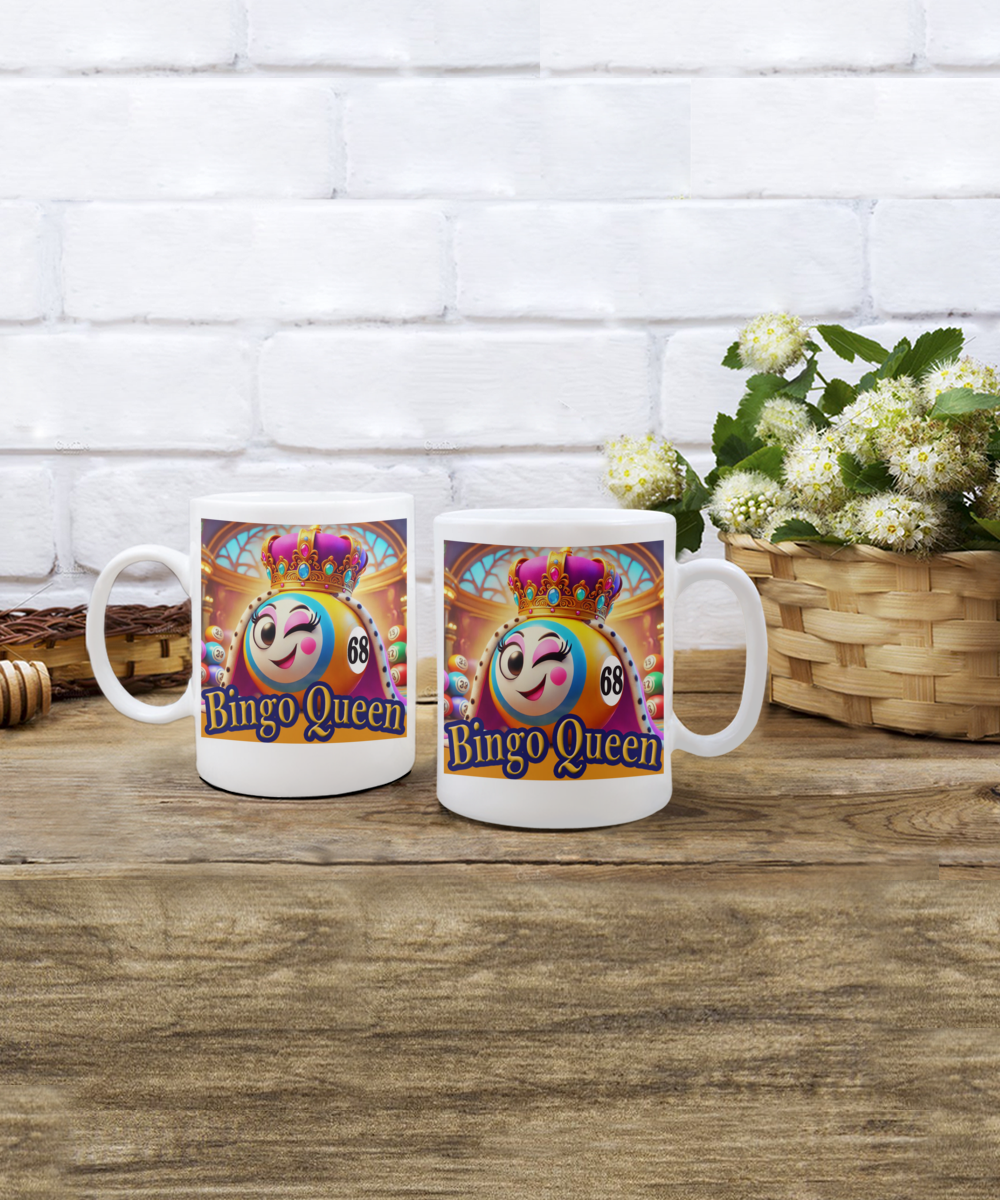 Bingo Queen - 11oz & 15oz Mug - Gift for Her - Gift for Him