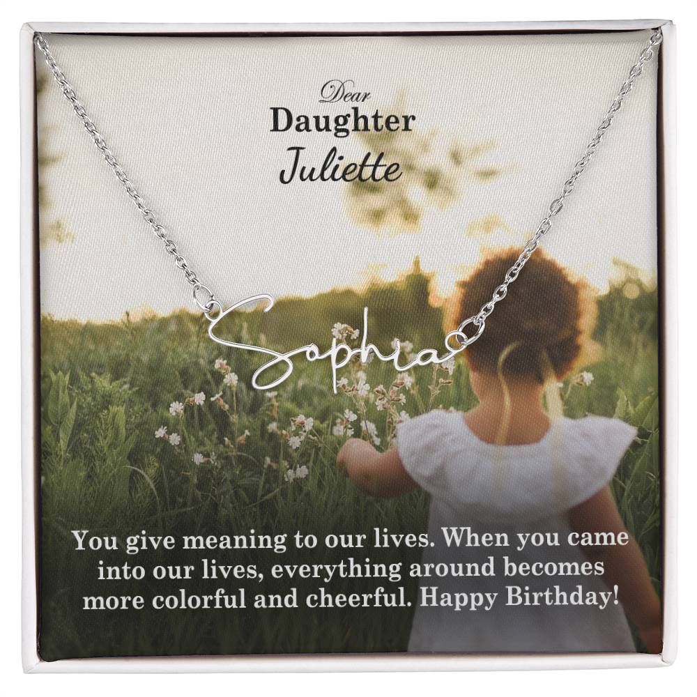 Personalized signature name necklace