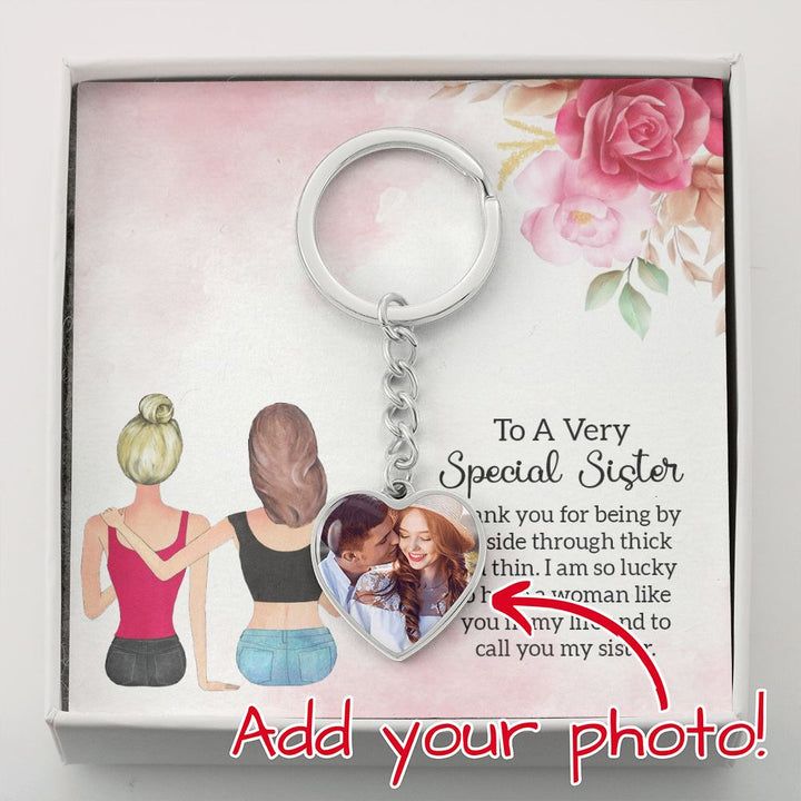 To A Very Special Sister Heart Photo Keychain – Gift for Sister