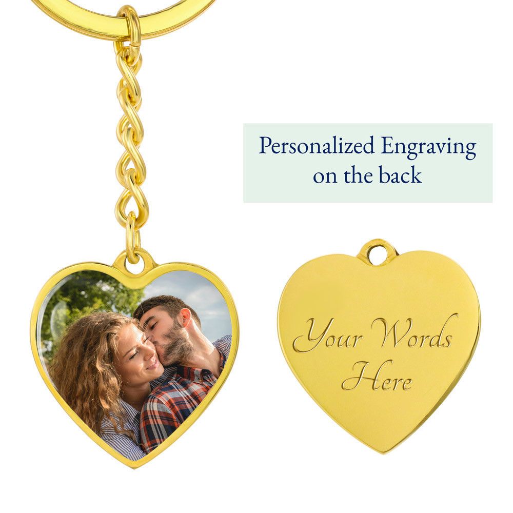 Friend, Not Sisters by Blood, but Sisters by Heart - Heart Photo Keychain - Gift for Friend
