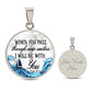When You Pass Through Deep Waters, I Will Be With You - Circle Necklace - Gift for Her