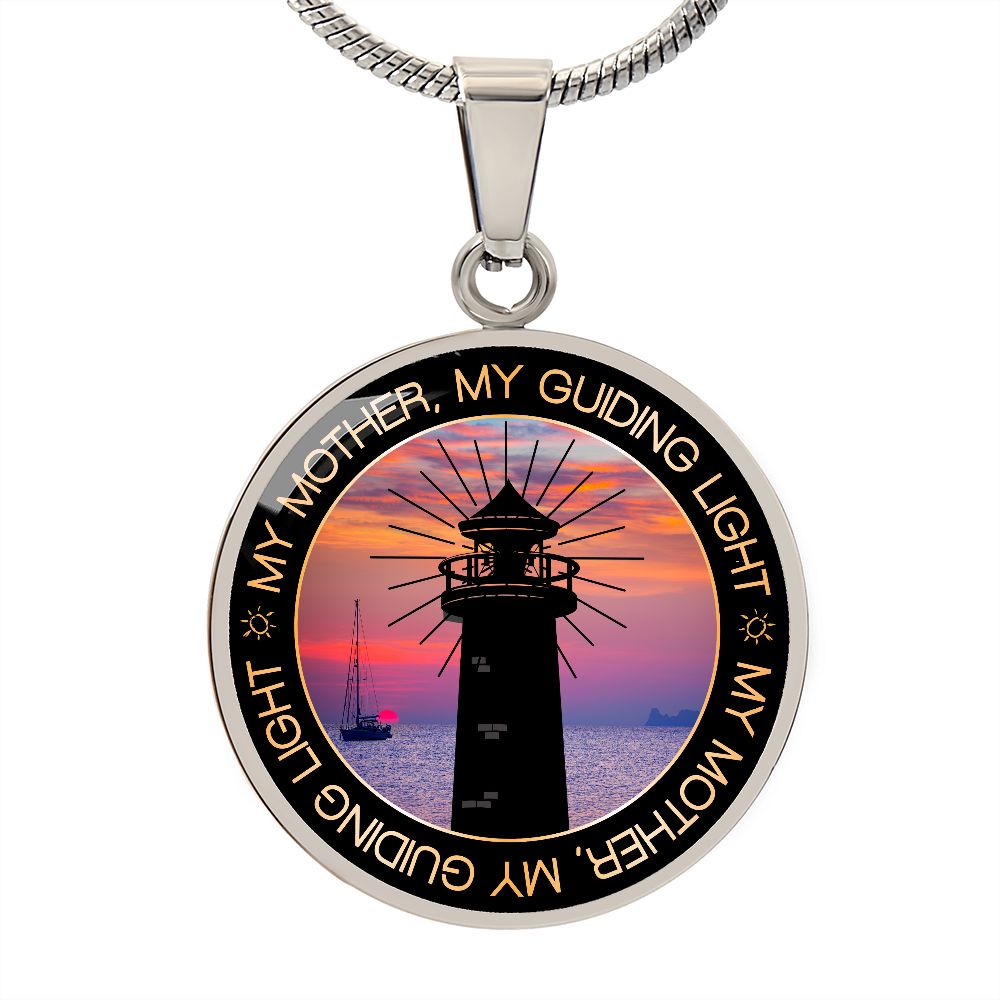 My Mother, My Guiding Light - Circle Necklace - Gift for Mom