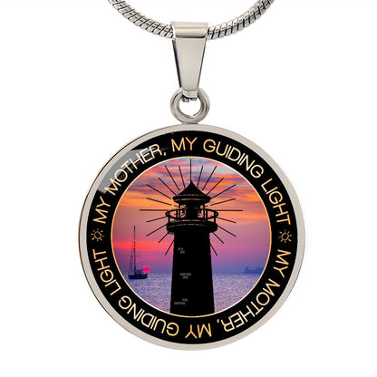 My Mother, My Guiding Light - Circle Necklace - Gift for Mom
