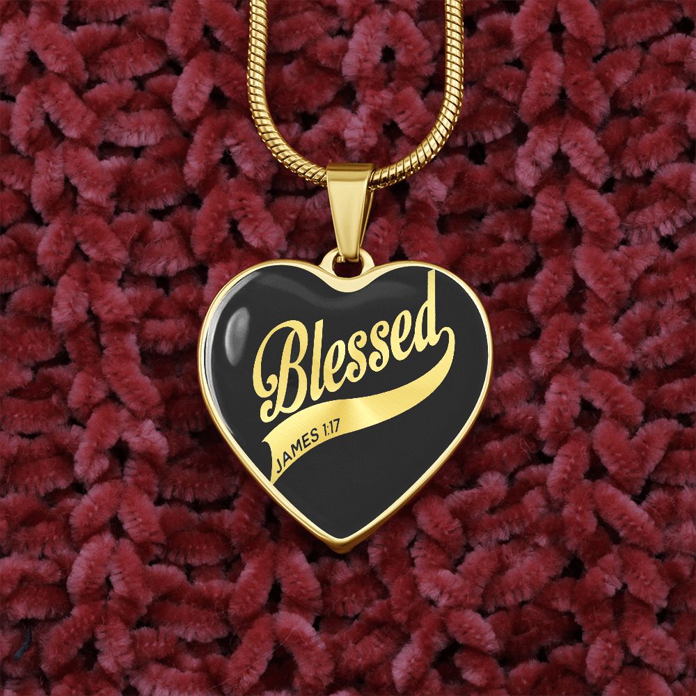 You Are Blessed – Luxury Heart Pendant Necklace – Gift for Her