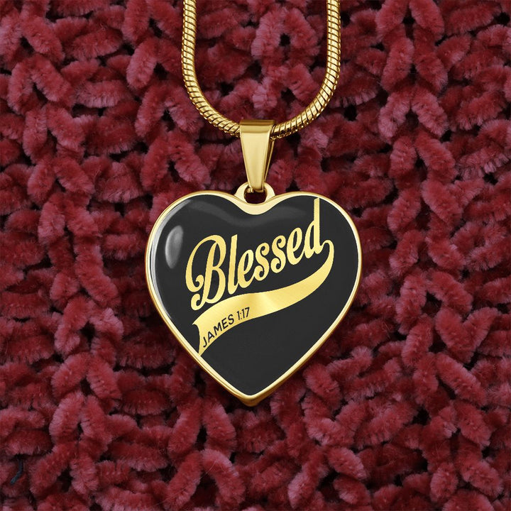 You Are Blessed – Luxury Heart Pendant Necklace – Gift for Her