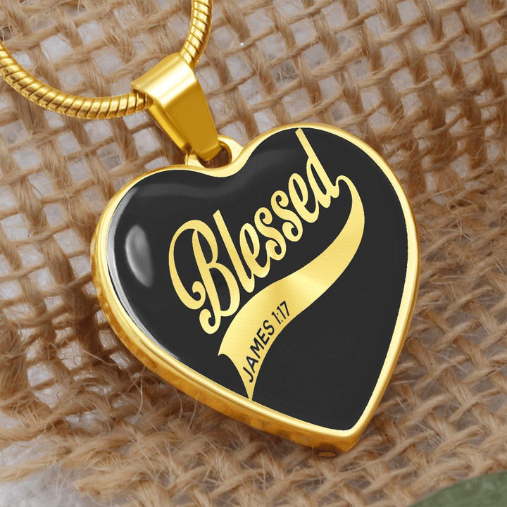 You Are Blessed – Luxury Heart Pendant Necklace – Gift for Her