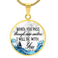 When You Pass Through Deep Waters, I Will Be With You - Circle Necklace - Gift for Her