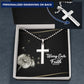 Worry Ends When Faith Begins - Personalized Cross Necklace - Gift for Him - Gift for Her
