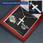 Worry Ends When Faith Begins - Personalized Cross Necklace - Gift for Him - Gift for Her