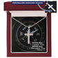 Never Will I Leave You, Never Will I Forsake You - Personalized Cross Necklace - Gift for Him - Gift for Her