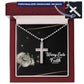 Worry Ends When Faith Begins - Personalized Cross Necklace - Gift for Him - Gift for Her