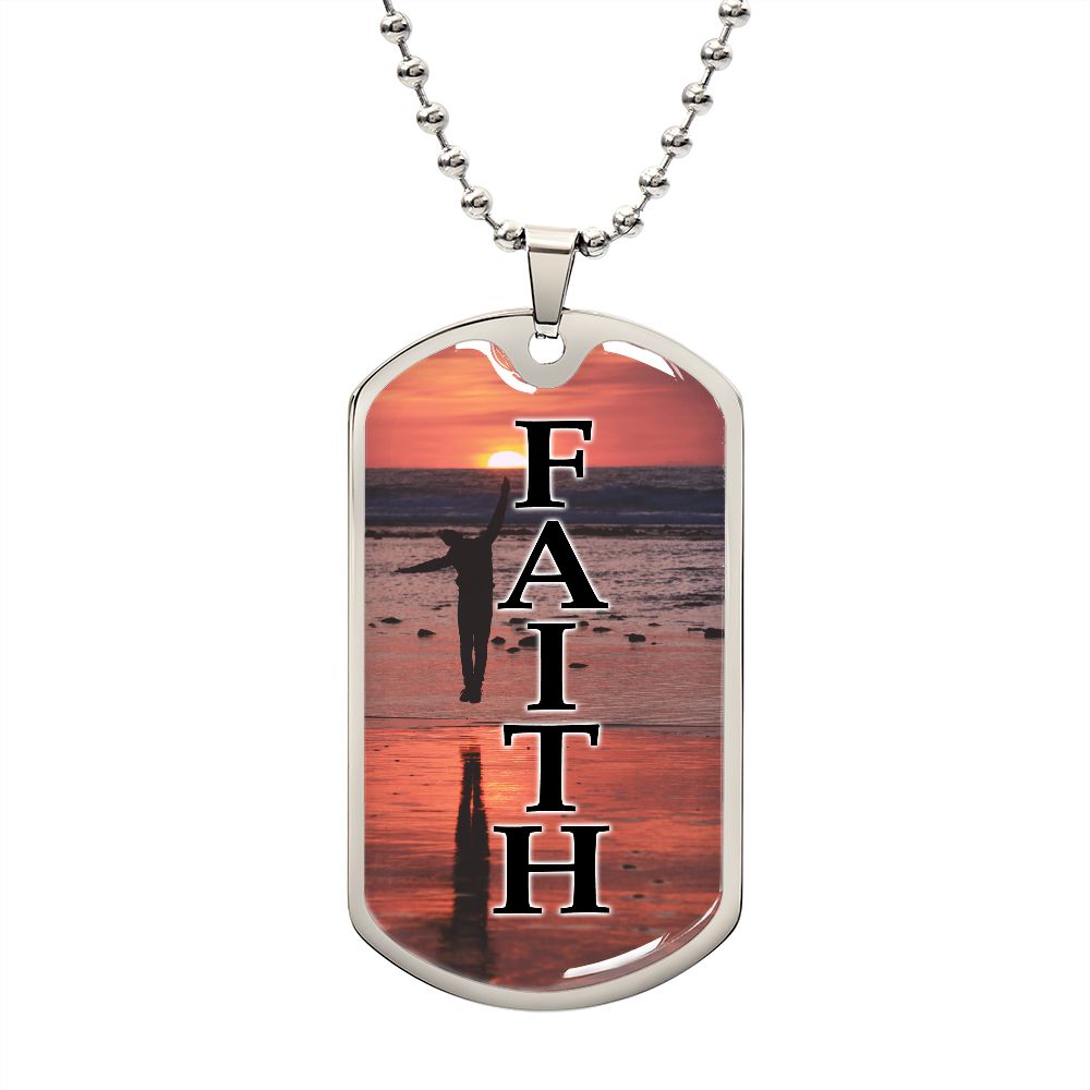Faith - Dog Tag Necklace - Gift for Him - Gift for Her