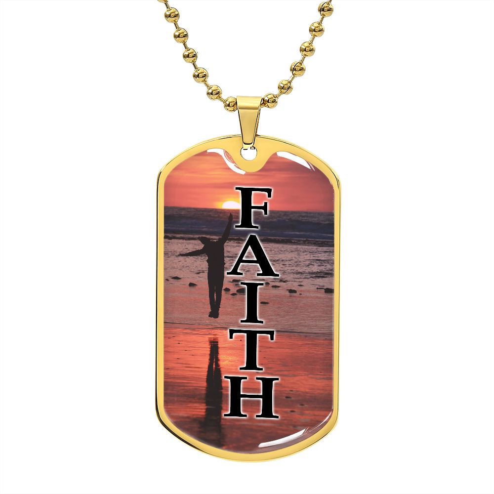 Faith - Dog Tag Necklace - Gift for Him - Gift for Her