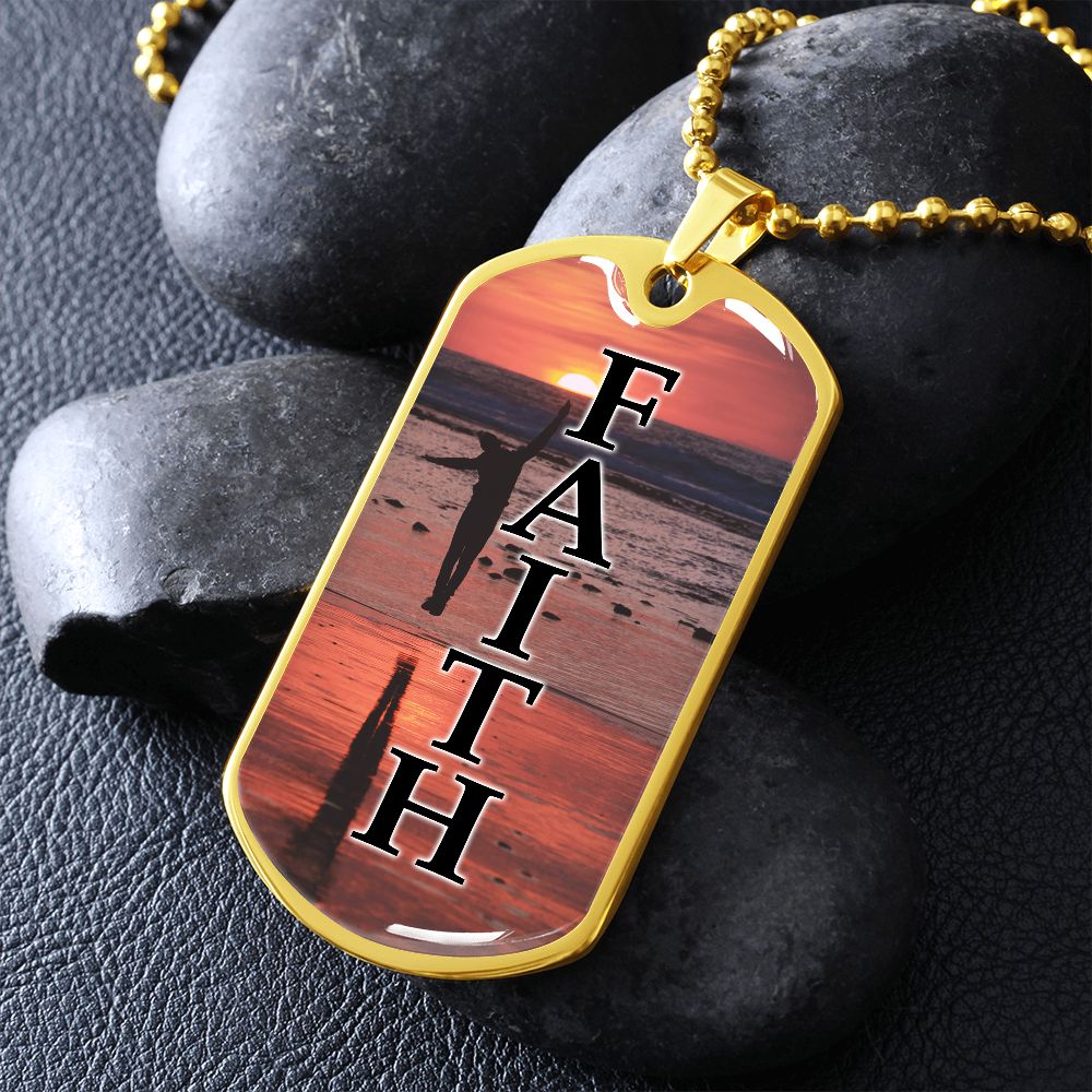 Faith - Dog Tag Necklace - Gift for Him - Gift for Her