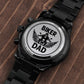 Biker Dad - Engraved Design Black Chronograph Watch - Gift for Dad - Gift for Him