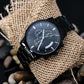 My Man, I Love You - Engraved Design Black Chronograph Watch - Gift for Husband