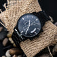 Biker Dad - Engraved Design Black Chronograph Watch - Gift for Dad - Gift for Him