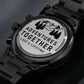 Husband, Adventures Together Last A Lifetime - Engraved Design Black Chronograph Watch - Gift for Husband