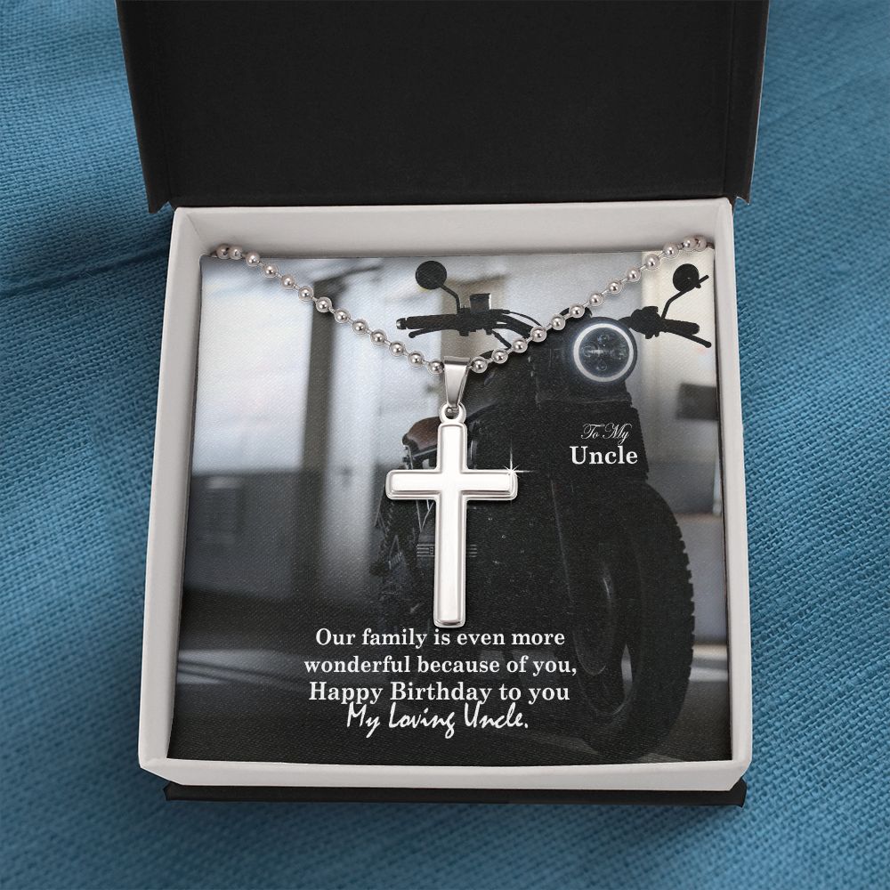 To My Uncle, Happy Birthday To You My Loving Uncle - Stainless Cross Necklace - Gift for Uncle