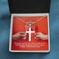 To My Husband, You Know You're In Love When You Fall In Love With The Same Person Over & Over Again - Stainless Cross Necklace w/ Ball Chain - Gift for Husband