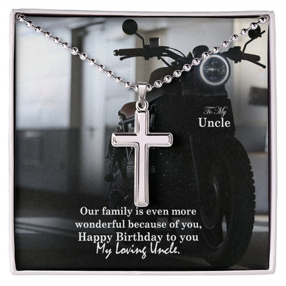 To My Uncle, Happy Birthday To You My Loving Uncle - Stainless Cross Necklace - Gift for Uncle