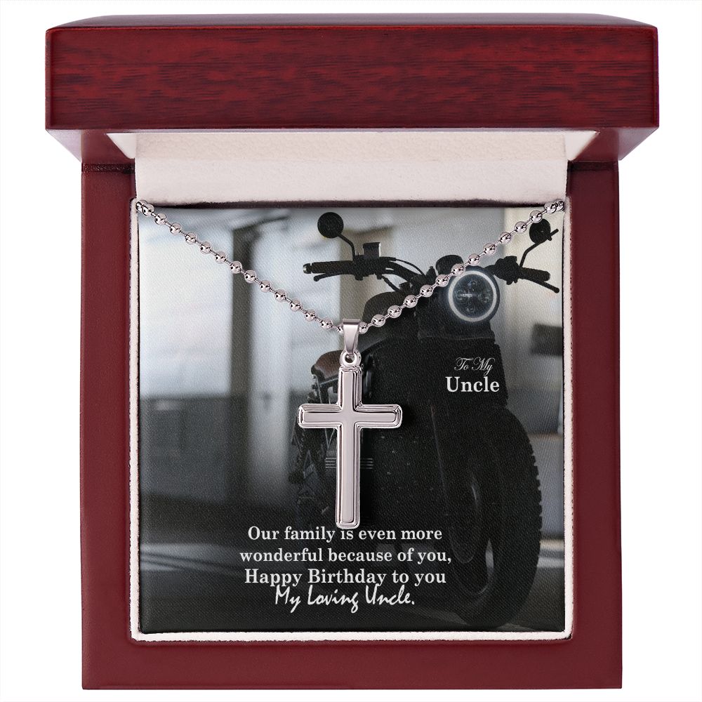 To My Uncle, Happy Birthday To You My Loving Uncle - Stainless Cross Necklace - Gift for Uncle