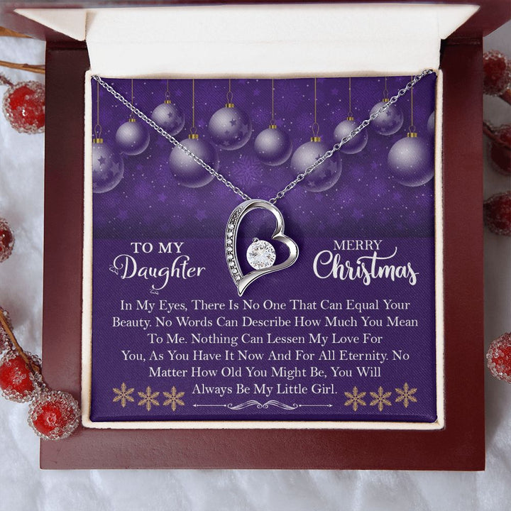 To My Daughter, Merry Christmas Always Be My Little Girl - Forever Love Necklace - Gift for Daughter