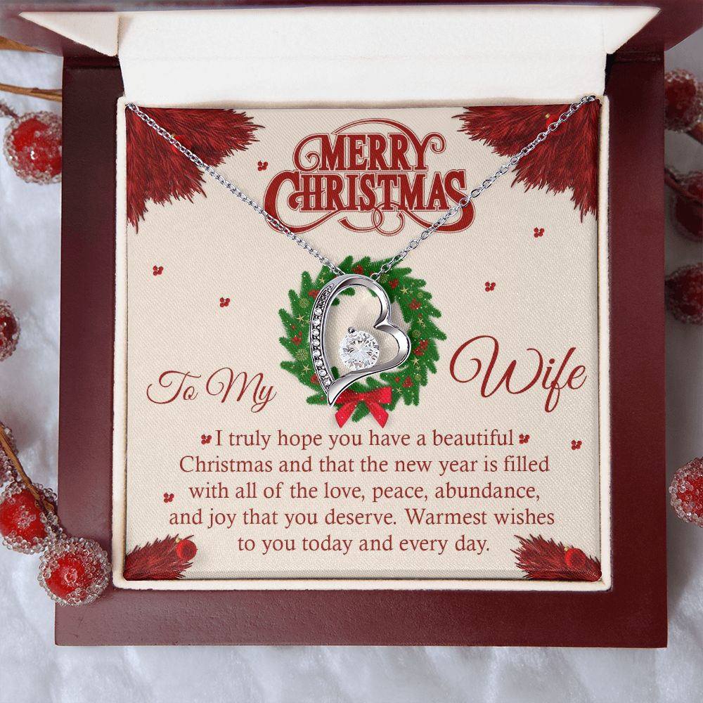 To My Wife, I Truly Hope You Have A Beautiful Christmas - Forever Love Necklace - Gift for Wife