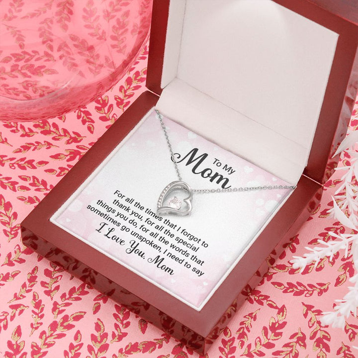 To My Mom, I Love You - Forever Love Necklace – Gift for Mom