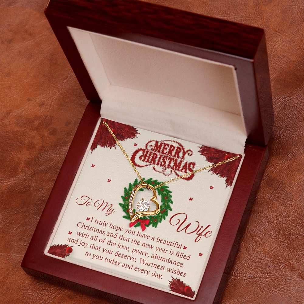 To My Wife, I Truly Hope You Have A Beautiful Christmas - Forever Love Necklace - Gift for Wife