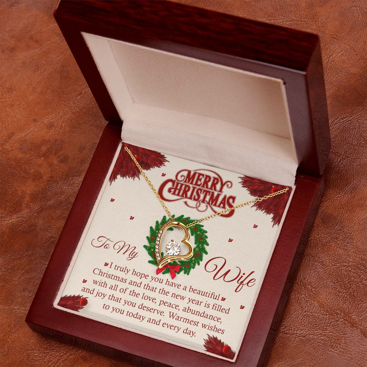 To My Wife, I Truly Hope You Have A Beautiful Christmas – Forever Love Necklace – Gift for Wife