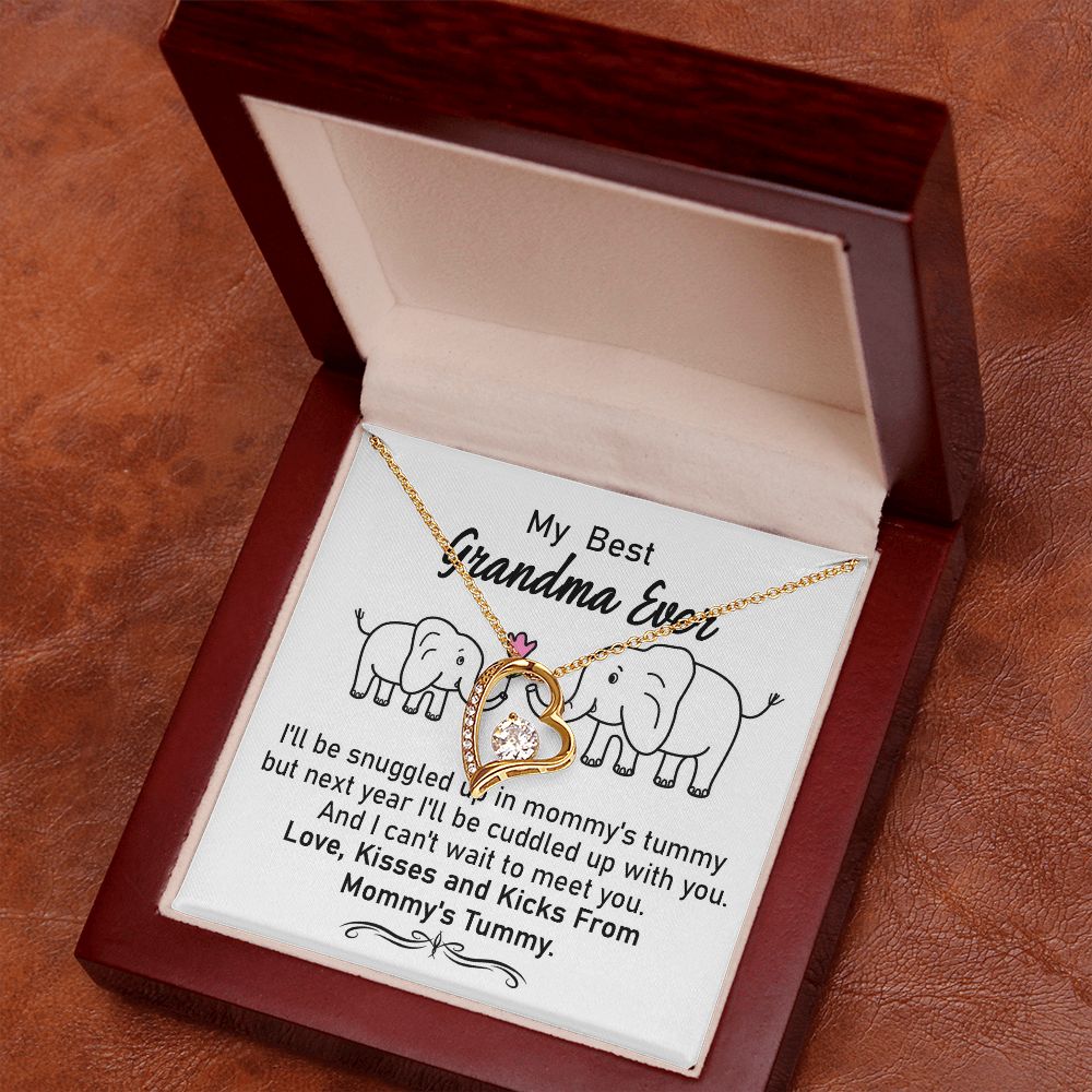 My Best Grandma Ever, I Can't Wait To Meet You - Forever Love Necklace - Gift for Grandma