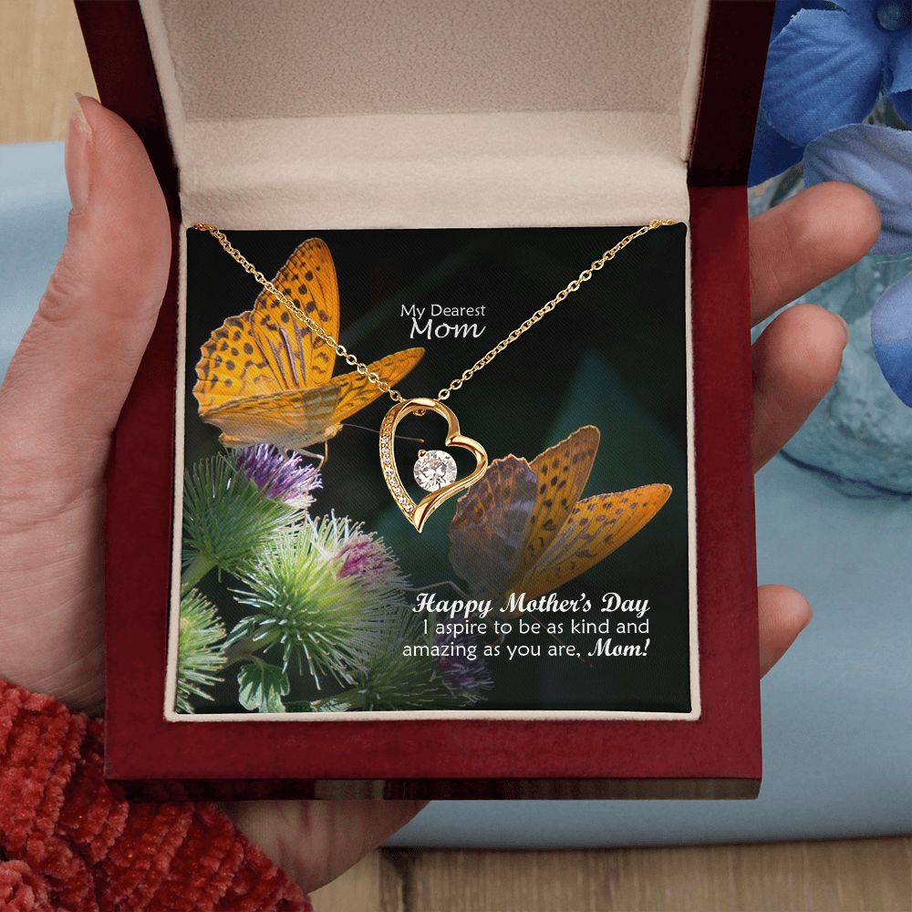 Happy Mother's Day - I Aspire To Be As Kind & Amazing As You Are, Mom! - Forever Love Necklace - Gift for Mom