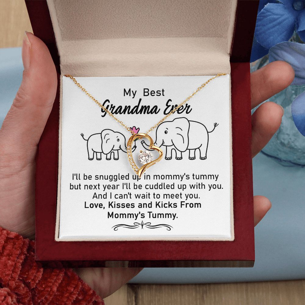 My Best Grandma Ever, I Can't Wait To Meet You - Forever Love Necklace - Gift for Grandma
