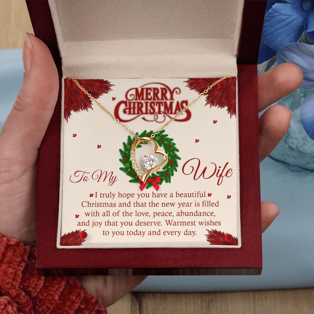 To My Wife, I Truly Hope You Have A Beautiful Christmas - Forever Love Necklace - Gift for Wife