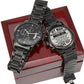 My Man, I Love You - Engraved Design Black Chronograph Watch - Gift for Husband