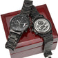 Biker Dad, Like A Normal Dad Only Much More Awesome - Engraved Design Black Chronograph Watch - Gift for Dad