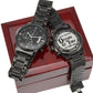 Husband, I Have Crossed Oceans Of Time To Find You - Engraved Design Black Chronograph Watch - Gift for Husband