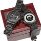 Boyfriend, Drive Safe I Love You - Engraved Design Black Chronograph Watch - Gift for Boyfriend