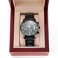 Biker Dad - Engraved Design Black Chronograph Watch - Gift for Dad - Gift for Him